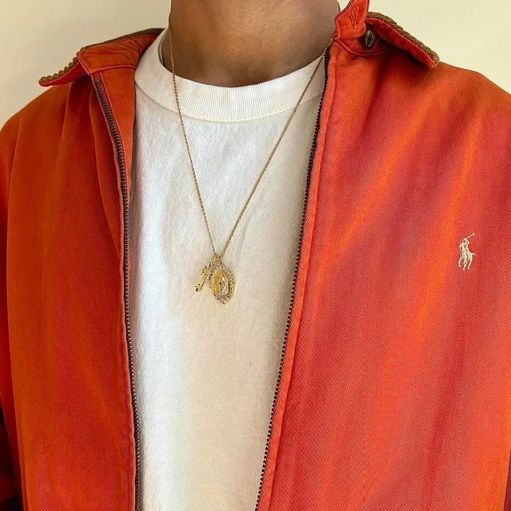 y2k grunge rhinestone gold cross pendant necklace